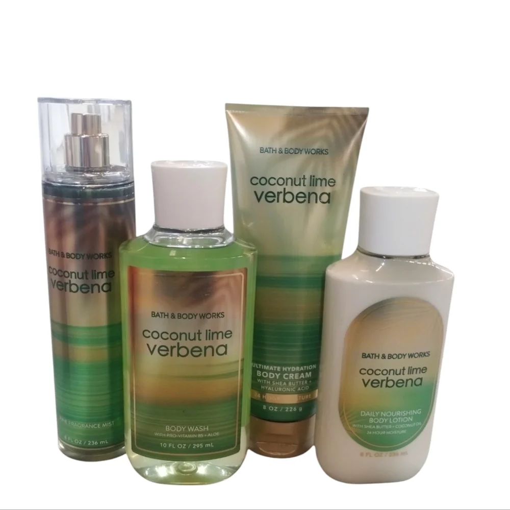 Bath‎ and Body Works DISCONTINUED 4pcs COCONUT LIME VERBENA Mist, Gel, Cr…